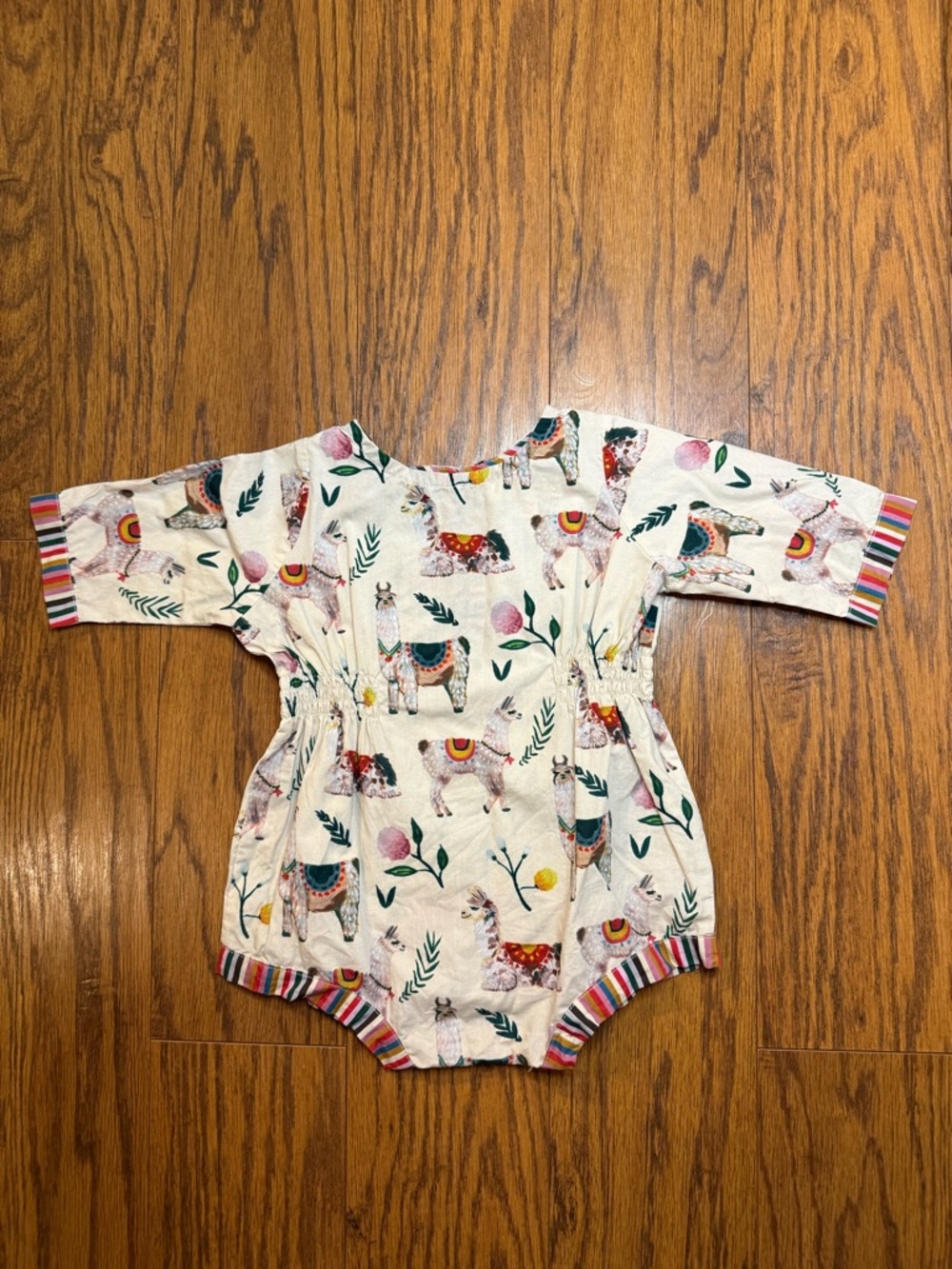 Pink Chicken New York Llama Print Baby Romper
